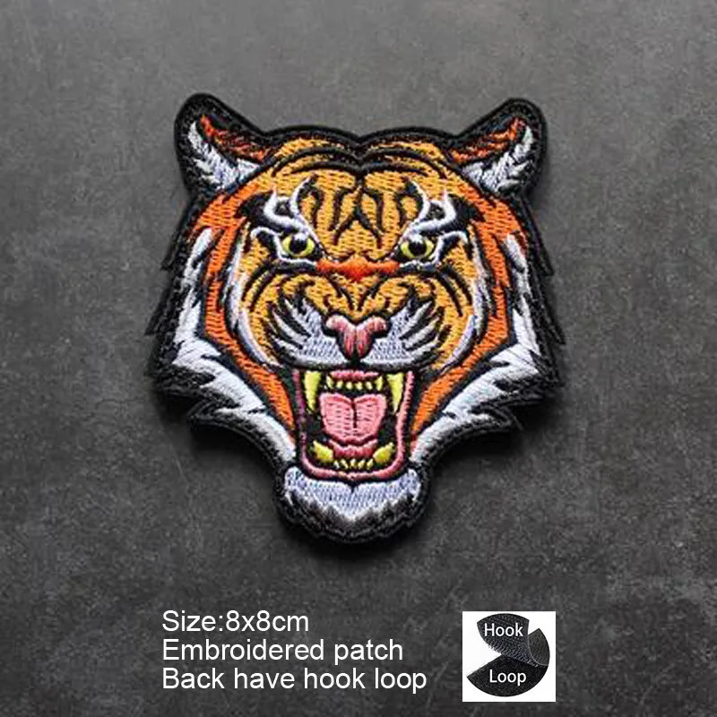 Nueva insignia de la serie de animales tácticos de Tigre, brazalete de rinoceronte y mono, mochila al aire libre para perro y gato, parches mágicos para ropa - imagen 5