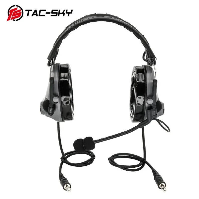 TS TAC-SKY auriculares tácticos nueva diadema desmontable Walkie-Talkie de caza comunicación Dual TSCIII orejeras tácticas - imagen 2