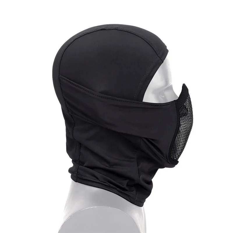 Tactical Full Face Mask Balaclava Cap Motorcycle Headgear Metal Mesh Hunting Airsoft Paintball Protective Mask