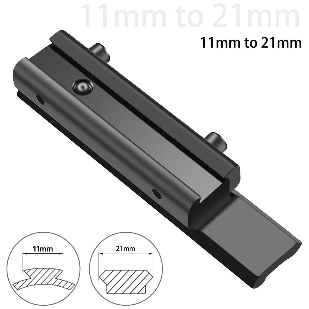 Adaptador de montaje para conversión de riel Picatinny, cola de milano de 11mm a 21mm, montaje de alcance de perfil bajo, Base de riel elevador, accesorio para pistola, 1/2 Uds. - imagen 4