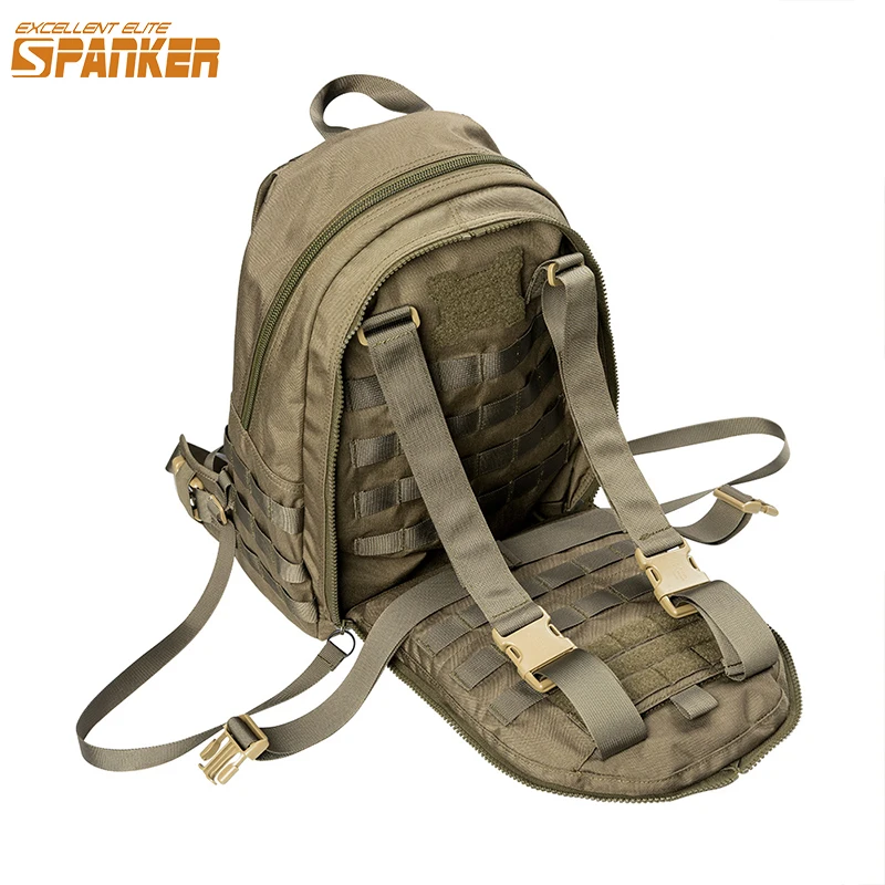 Mochila táctica de 20L, chaleco de doble uso, bolsa portadora de placa Molle, mochila de nailon para senderismo con chalecos, mochilas para exteriores