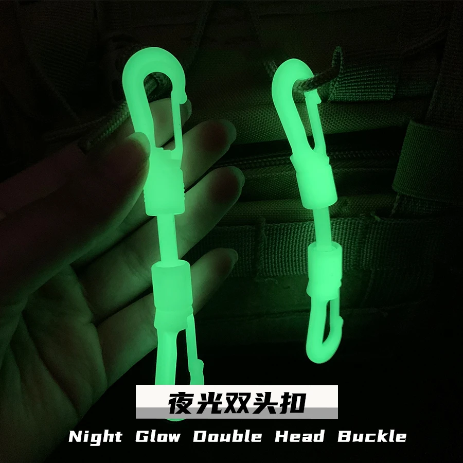 Hebilla de cuerda elástica luminosa, hebilla de doble extremo con botón, cremallera para mochila de Camping táctico, montañismo, decoración de equipo DIY - imagen 5