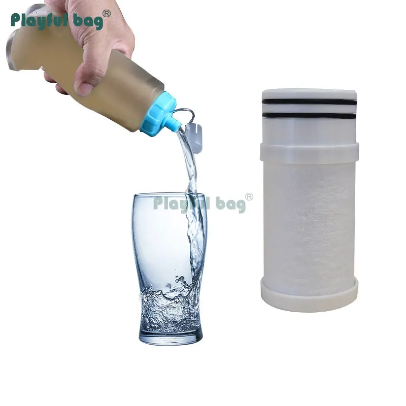 Bolsa de filtro plegable para hidratación, kit de filtrado de agua portátil de TPU, equipo de escalada para viajes, acampada, AVA156, 500ML - imagen 4