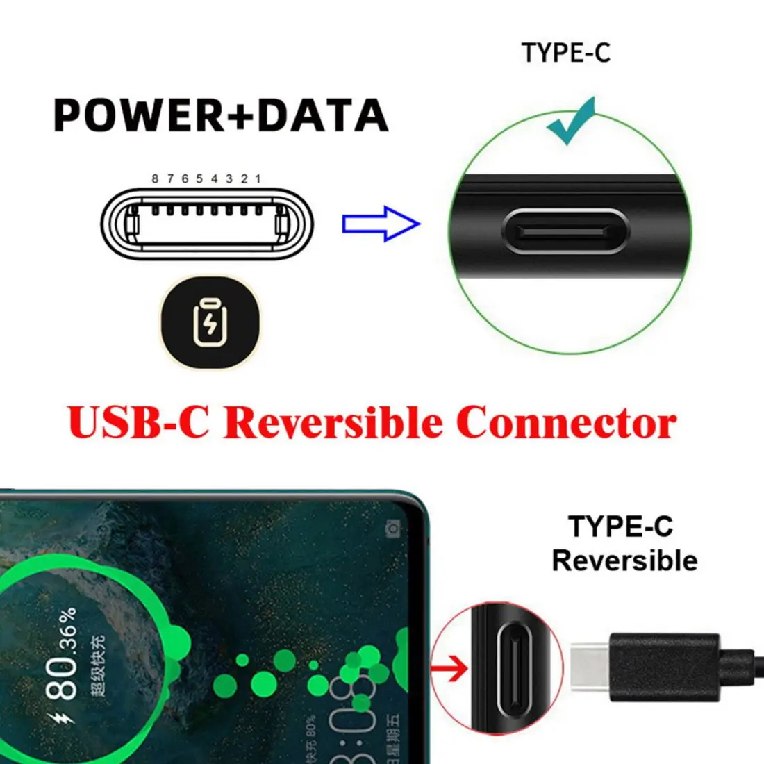 CY-adaptador de corriente USB-C tipo C macho a 8P hembra, 27W, Compatible con iPhone 15, Andtoid y Tablet, 480Mbps de datos - imagen 4