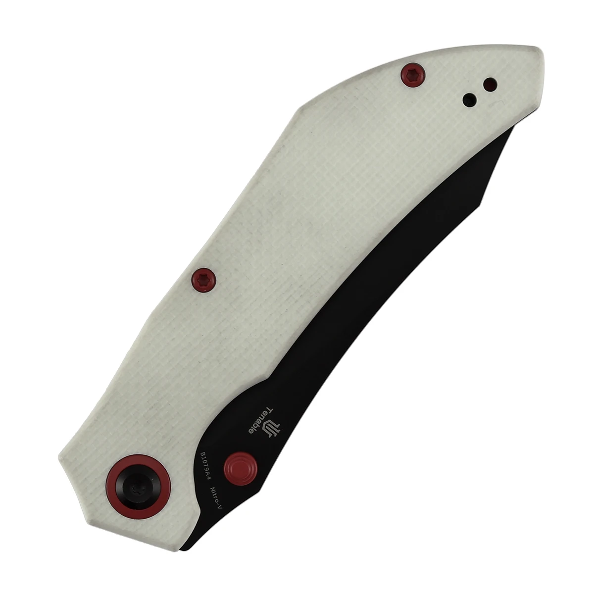 Tenable cuchillo plegable táctico Damasco ondulado micarta G10 y PEI - imagen 5