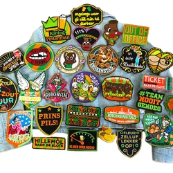Parches bordados con emblema de Países Bajos Kruikenstad, parches para planchar para ropa, parches de Carnaval de Países Bajos para ropa, novedad de 2026