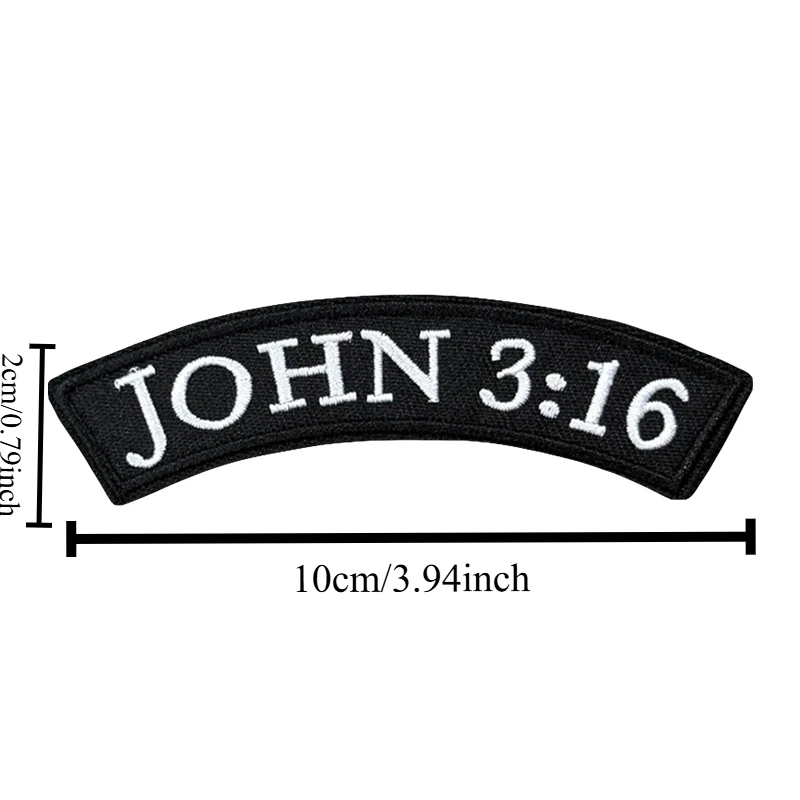 JOHN 3:16 parche bordado basculante BIBLE Jesús insignia de moral táctica parches de bucle de gancho brazalete militar pegatinas para mochila - imagen 2