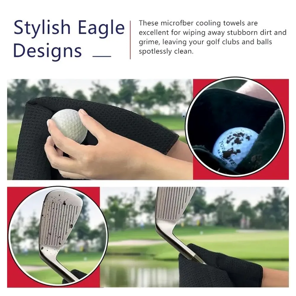 Toalla de Golf de 40x60cm, pelota limpia para palos, divertida microfibra Premium, suave, absorbente, Clip de aluminio bordado, accesorios para bolsas de Golf - imagen 5