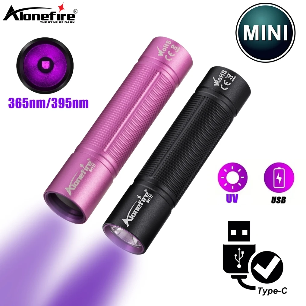 Mini linterna UV de 3W con luz negra, 365nm/395nm, recargable por USB, marcador de orina para perros y gatos, dinero, escorpión, agente fluorescente, antorcha de luz - imagen 2