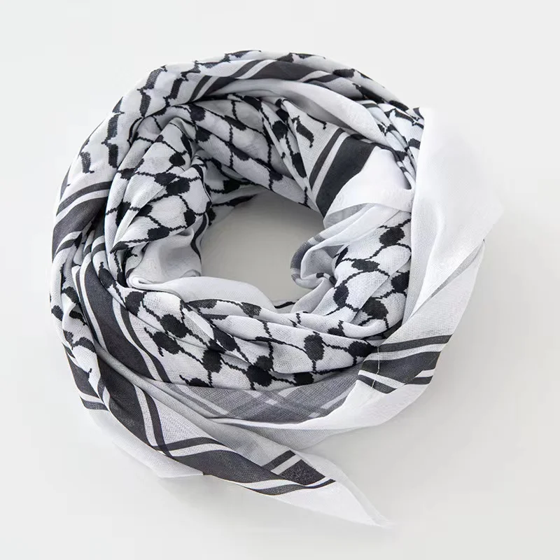 Bufanda cuadrada árabe táctica para acampar al aire libre, senderismo, ciclismo, chal Shemagh Keffiyeh, cubierta para el cuello, envoltura para la cabeza Airsoft CS, bufanda para el desierto - imagen 2