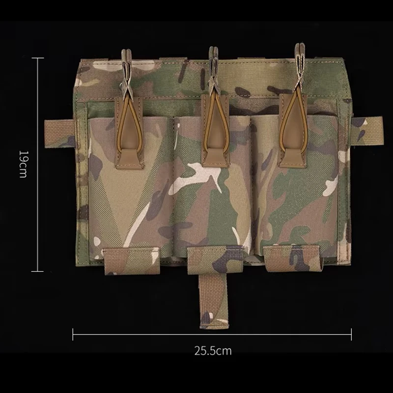 Bolsa táctica Molle para revistas, chaleco de caza SPC JPC, portador de placa, Panel frontal Triple M4 Mag, bolsa de soporte para Paintball, equipo Airsoft, 556 - imagen 3