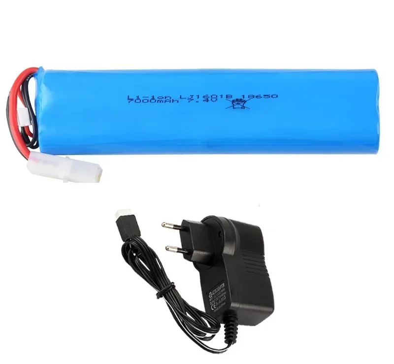 Batería de iones de litio con cargador para tanque de control remoto, pila con enchufe XT60/Tamiya, 7,4 V, 7000mAh, 20C, para Henglong 3818, 3819, 3838, 3839, 3869, 3889, 3938, 1/16 - imagen 5