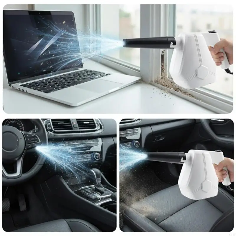 Plumero aire eléctrico ABS mano, cable 3 metros velocidad rápida 550W para teclados PC, piezas automotrices, y - imagen 3