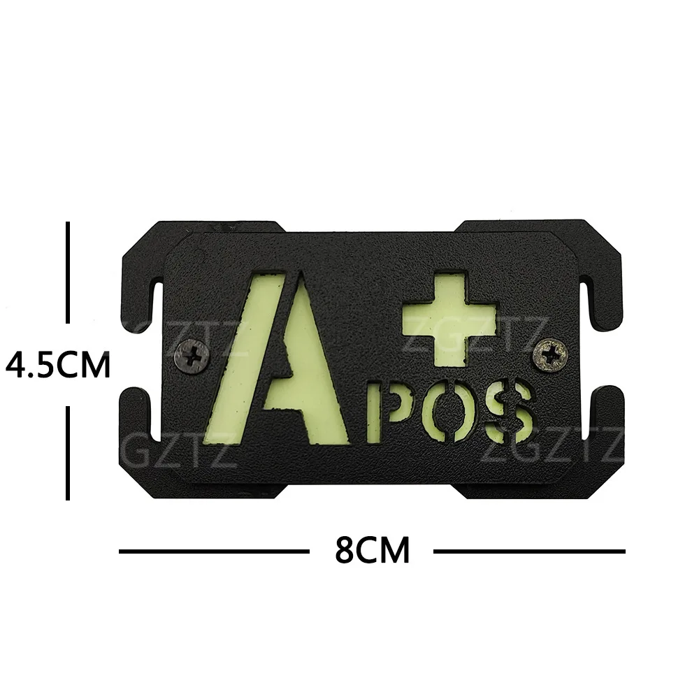 Grupo de sangre cuatro tipos táctico Molle marca luminosa herramientas al aire libre accesorios Molle de plástico mochila engranajes Compatible EDC Punisher - imagen 4