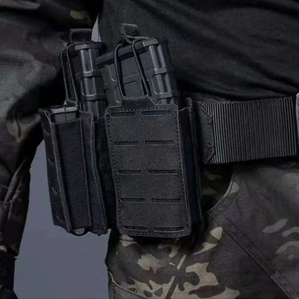 Bolsa táctica para revista individual 5,56, sistema MOLLE para Rifle M4 AR M16 AK, Airsoft, caza, chaleco EDC, riñonera - imagen 2