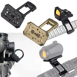 Soporte de Metal lateral óptico compensado táctico de 35/45 grados para T01 T02 RM soporte de Base de mira de punto rojo riel Universal de 20mm