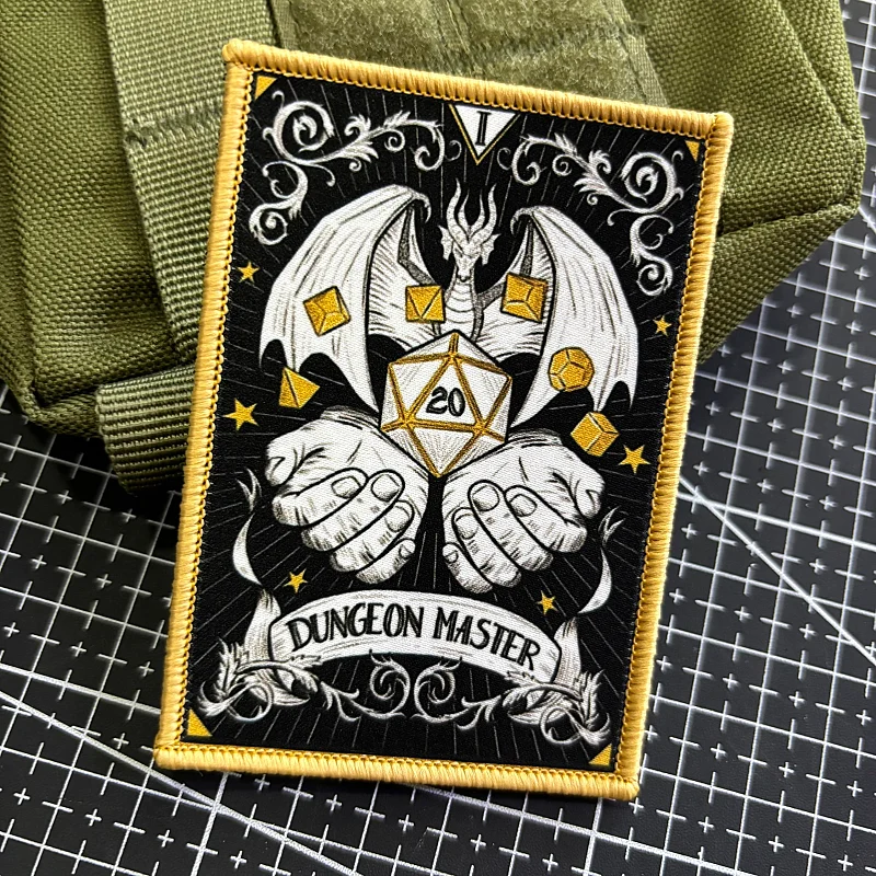 Parche Táctico Dungeon Master, Insignia de Moral para Juegos de Cartas, Parches Impresos con Velcro, Adhesivo de Dragón para Mochila Militar - imagen 5