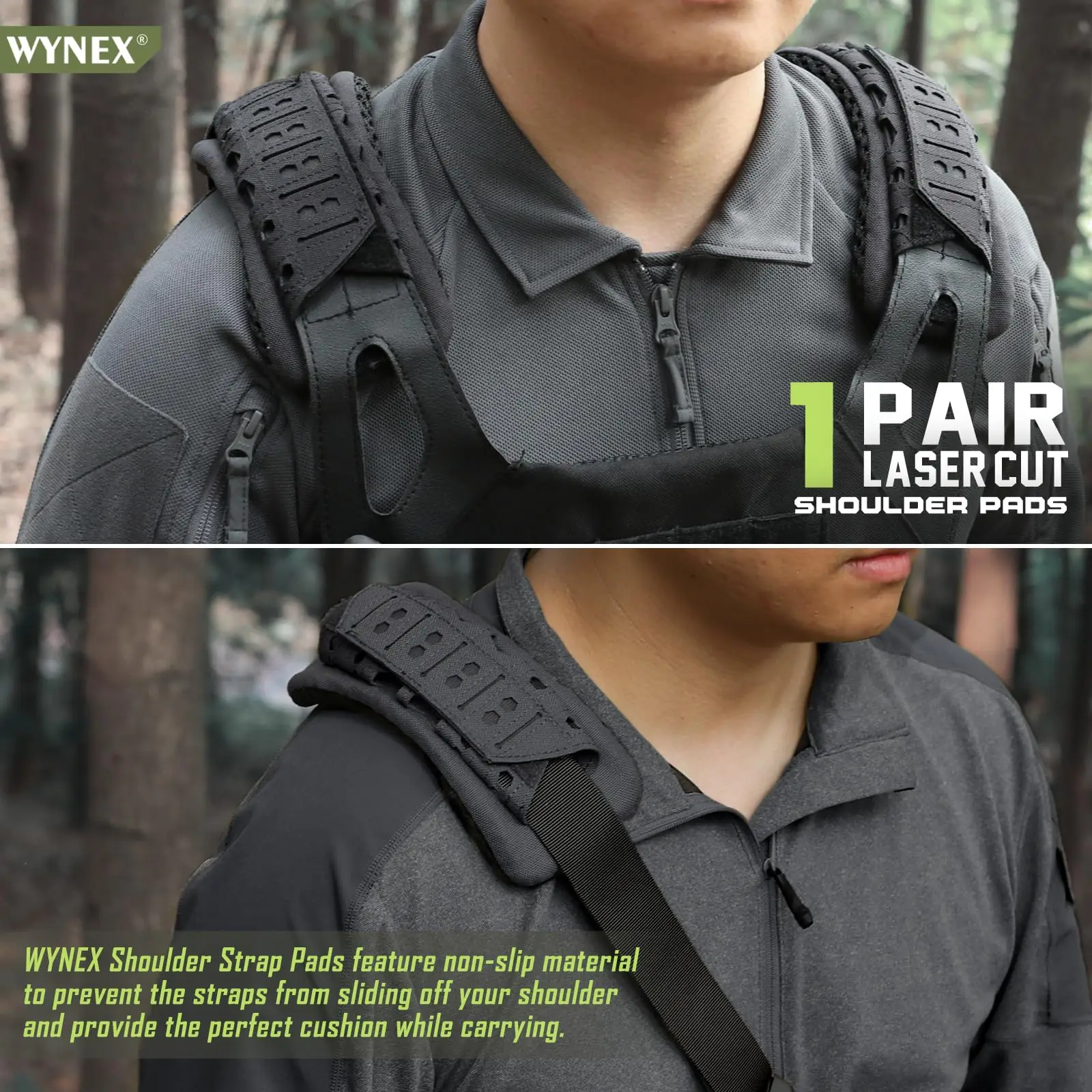 Juego de bolsa táctica para aparejo de pecho, paquete de 2 almohadillas para correa de hombro para chaleco, bolsa de pecho MOLLE, Kit de utilidad de reconocimiento, bolsa, accesorios para chaleco - imagen 2