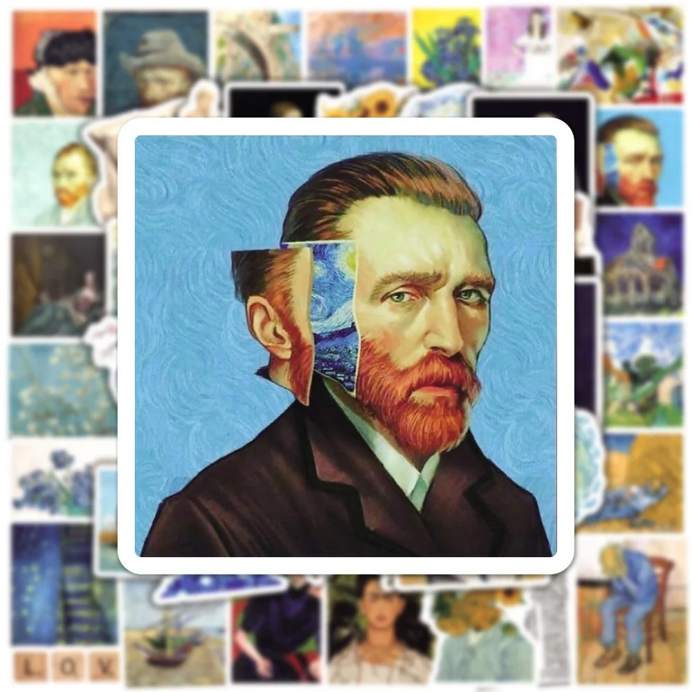 Pegatinas impermeables graffiti artistas estilo Van Gogh y Da Vinci - imagen 3