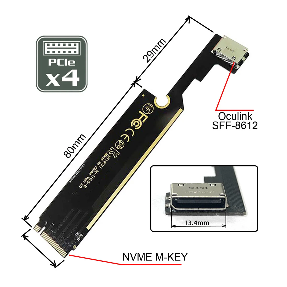 Adaptador de Host para ThinkBook 16 + tarjeta gráfica externa y SSD Oculink SFF-8612 a PCI-E 3,0 M.2 M-key - imagen 2