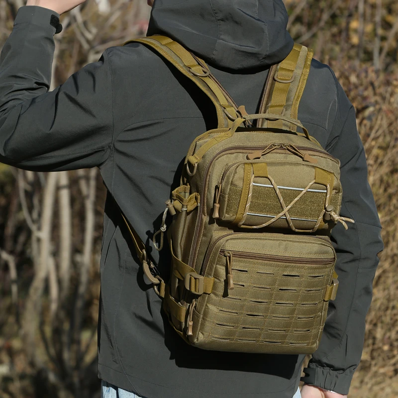 Mochila táctica de pesca con soportes para cañas, bolsa de pecho, accesorios para cajas de peces, bolsa deportiva de gran capacidad para senderismo y escalada al aire libre - imagen 2