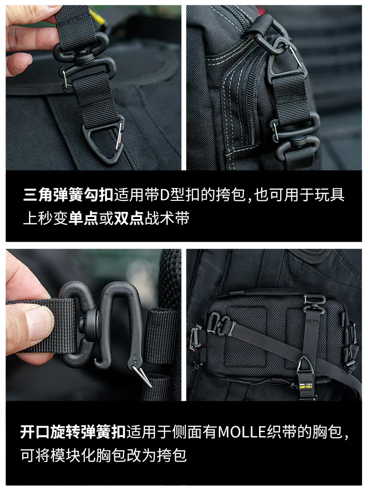 Arnés táctico ligero con ajuste rápido, desmontaje rápido, único y doble función de punto, Modular y expandible - imagen 5