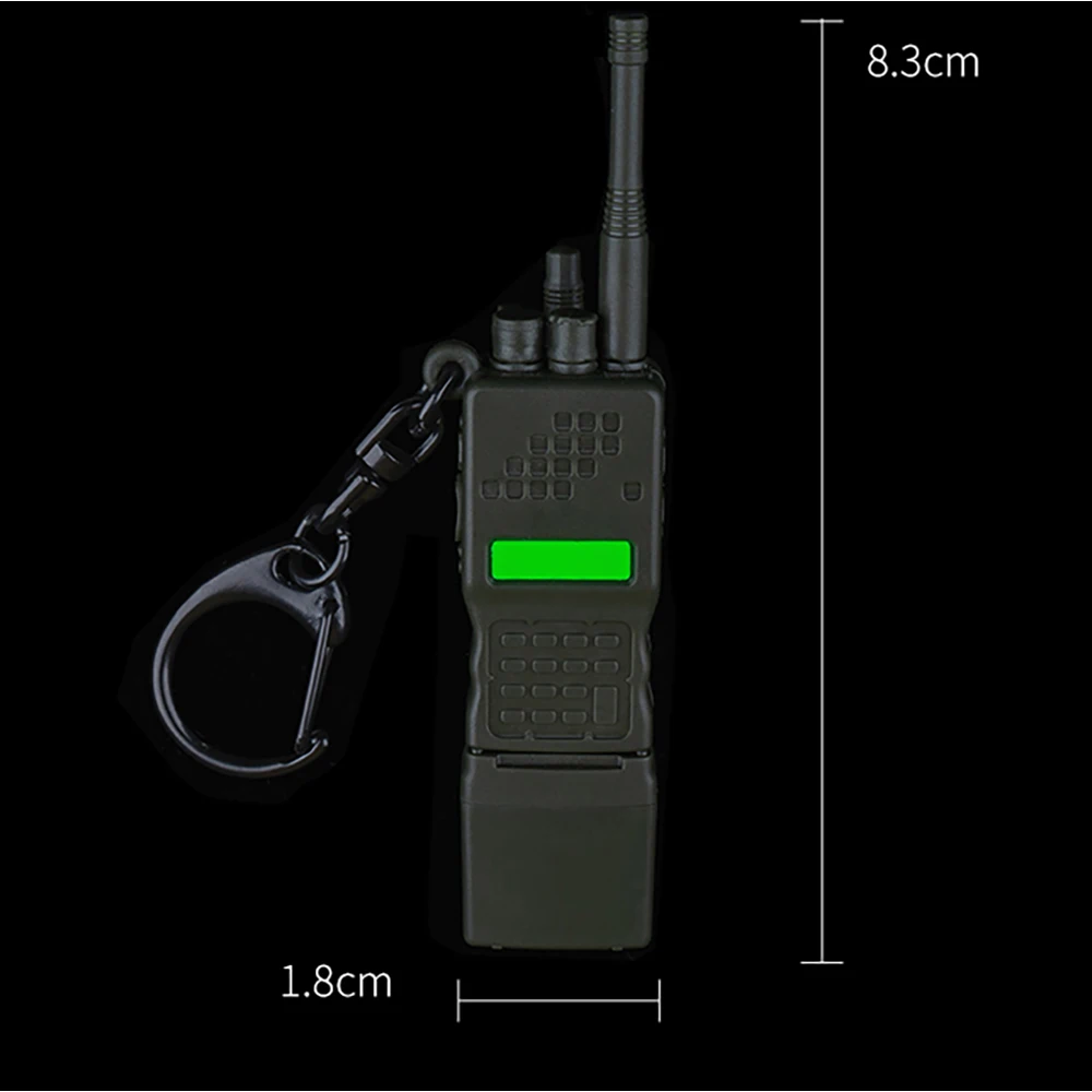 Llavero modelo walkie-talkie PRC152 con compartimento de batería de Radio desmontable para mochila, colgante de llave, adornos de escritorio y coche - imagen 3