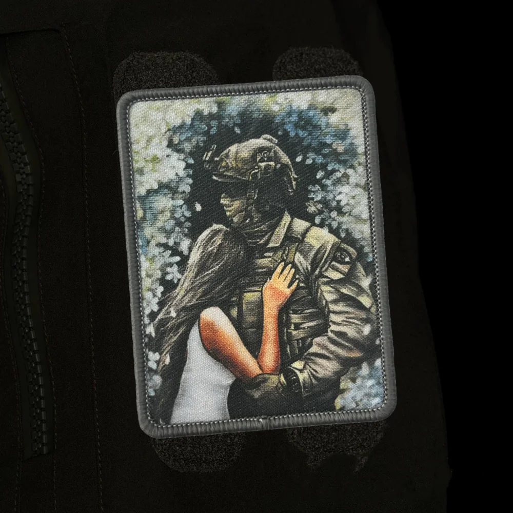 Parche táctico impreso para abrazar, parches con emblema de gancho y bucle, insignia de moral militar, brazalete del ejército, pegatinas para mochila Chevron - imagen 4