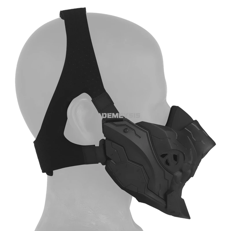 Máscara de calavera táctica Airsoft máscaras de media cara ajustable transpirable para Paintball CS Cosplay equipo de protección de Halloween - imagen 3