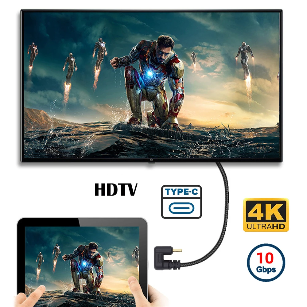 Cable de codo chapado en oro, USB 3,0 tipo C, macho a macho, Cable de vídeo de datos de alimentación de 10Gbps para NS Switch, teléfono y computadora portátil - imagen 5