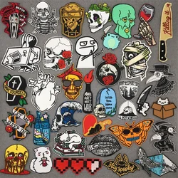 Aplicaciones de planchado parches de ropa de Anime de dibujos animados Punk, pegatinas bordadas, transferencia de planchado para ropa