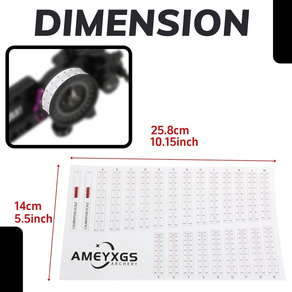 Cinta de mira de repuesto para tiro con arco, 10X, rango extendido, práctica de patio, cinta de mira, cintas de patio, práctica de objetivo de PVC - imagen 2