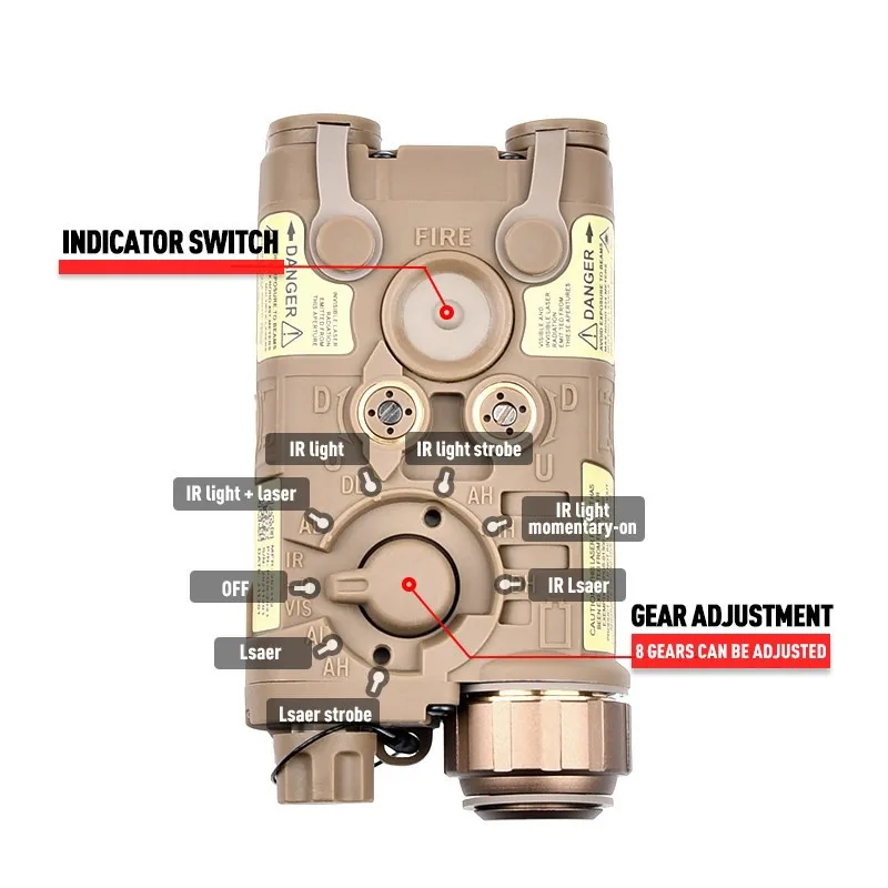 Luz de relleno IR táctica L3 NGAL, láser infrarrojo rojo y verde, versión completa de nailon, compatible con lámpara de caza con riel Picatinny de 20mm - imagen 4