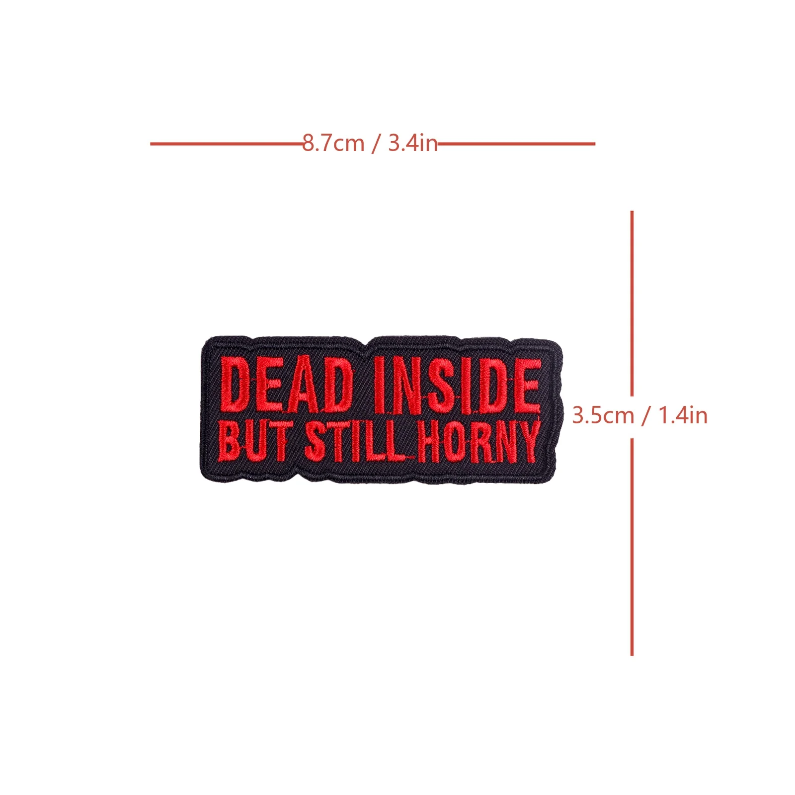 Parche de meme divertido Dead Inside But Still Horny, insignia de aplique bordado para planchar/costurar para ropa, sombreros, chaquetas, mochilas, bolsos - imagen 5
