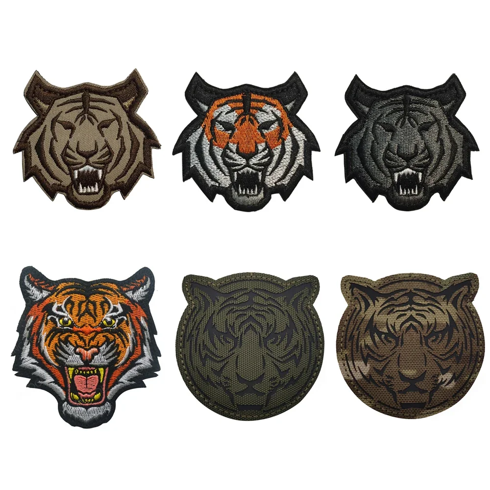 Parches bordados con ojos de animales, Tigre, serpiente, gato, apliques reflectantes infrarrojos IR, parche táctico para ropa, gorra, mochila - imagen 5