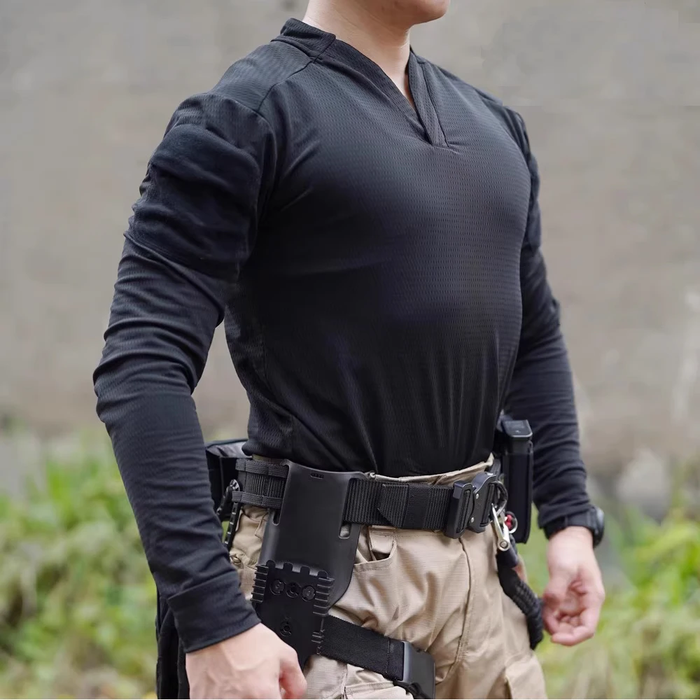 Camiseta de Rugby estilo velocidad táctica, camiseta de secado rápido, camiseta de adiestramiento al aire libre para hombre, camiseta de manga larga con bolsillo en el brazo, camisa de secado rápido - imagen 5