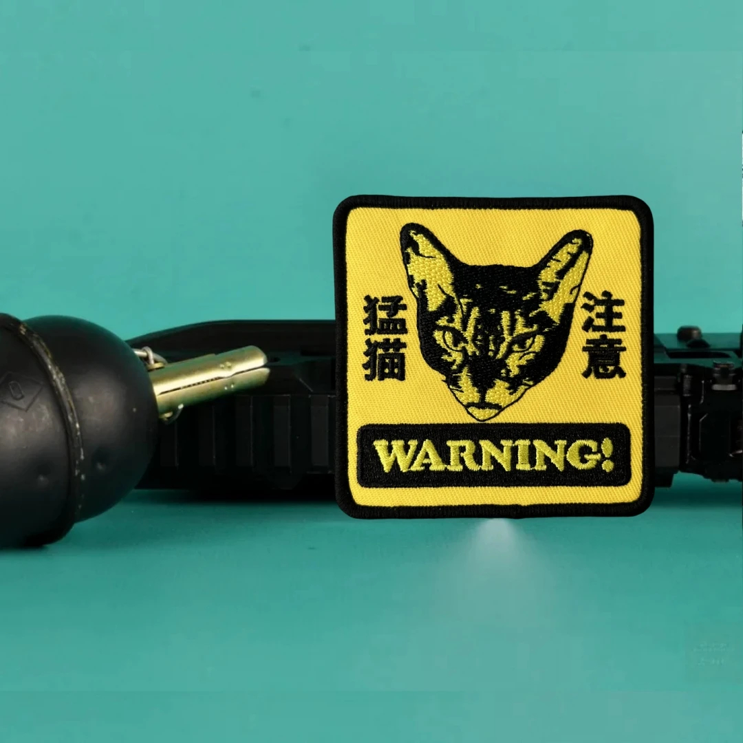 Parche de insignia de moral de advertencia de tigre táctico, brazalete militar, estampado de gato FAFO, parches de bucle de gancho Pew, pegatina de mochila Madafakas - imagen 5