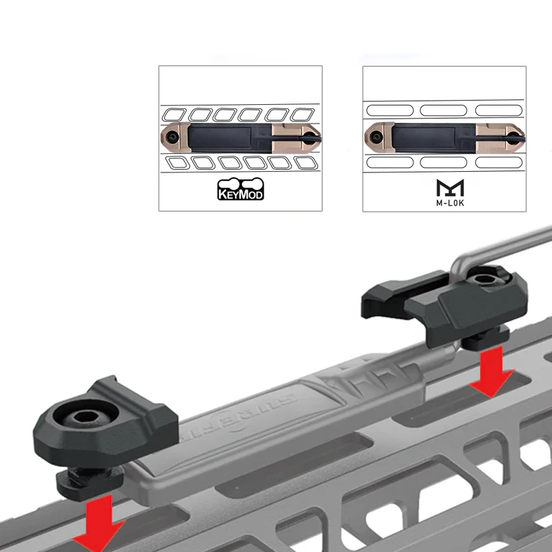WADSN, linterna de exploración táctica, interruptor de presión remoto, soporte de botón de metal para MLOK Keymod 20mm Rail Airsoft Accesorios - imagen 2