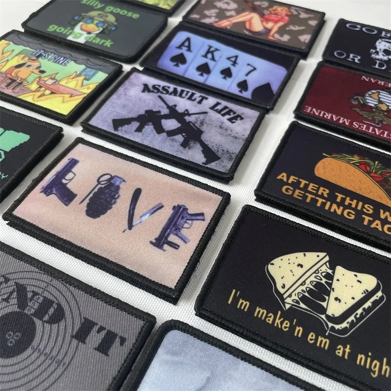 Parches tácticos de calavera para mochila, insignia de moral divertida, gancho y bucle, brazalete militar, pegatinas impresas - imagen 2