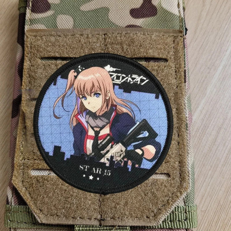 Parche táctico de primera línea para niña, insignia de moral militar de Anime, gancho y bucle estampado, mochila, ropa, pegatina decorativa, brazalete - imagen 5