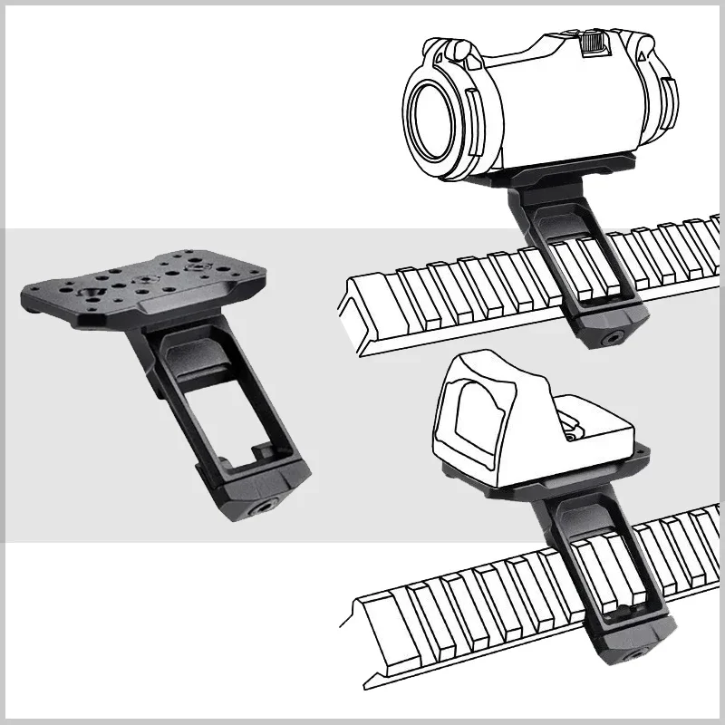 Accesorio óptico táctico de montaje óptico de 45 grados RM /SR/ mira de punto rojo T001 T002 H001 H002 Ambush OM45 para mira de punto rojo - imagen 5