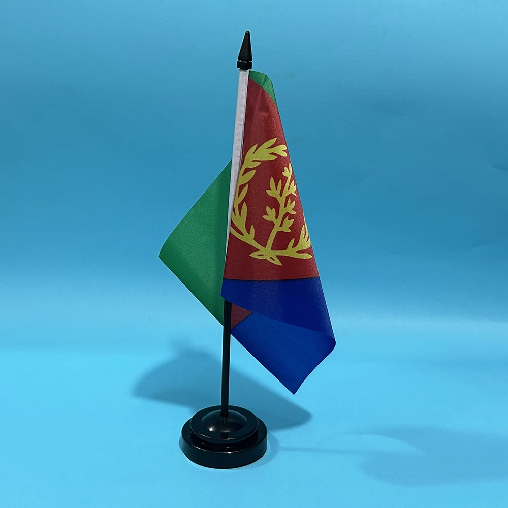 BANDERA DE SKY, bandera de escritorio de oficina de Eritrea, 14x21cm, poliéster, bandera nacional de Eritrea, pancarta de país, adornos de escritorio, banderas - imagen 5