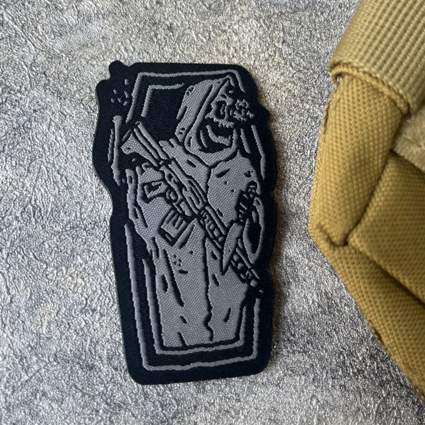 Parche de insignia de moral de esqueleto de niebla, emblema militar, brazalete táctico, gancho bordado y bucle, ropa, mochila, accesorios, pegatinas - imagen 3