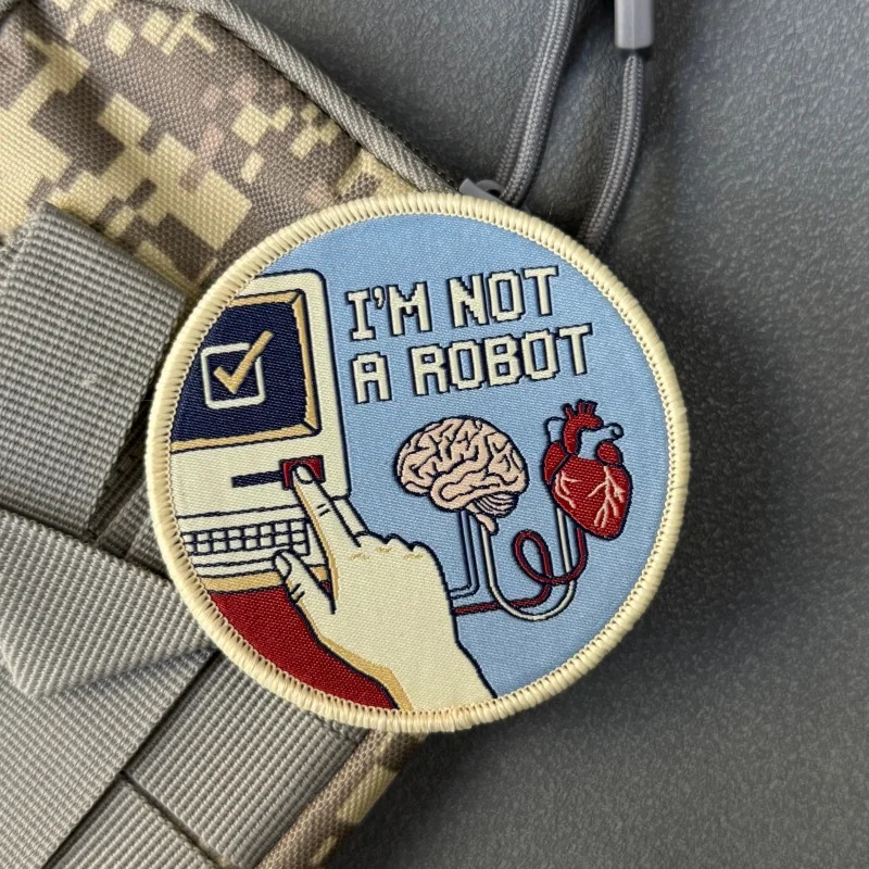 Parche táctico No Soy un Robot moral con gancho y bucle - imagen 5
