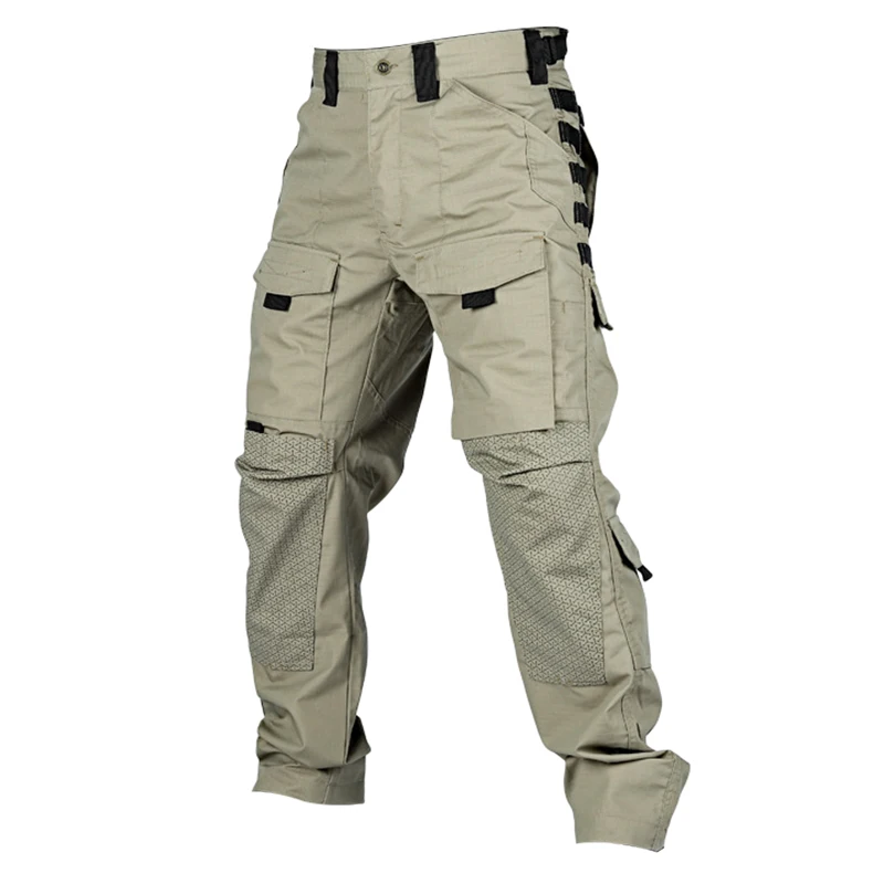 Pantalones tácticos con múltiples bolsillos para hombre, pantalones Cargo para exteriores, pantalones de combate militar, resistentes al desgaste, pantalones de trabajo para senderismo - imagen 3