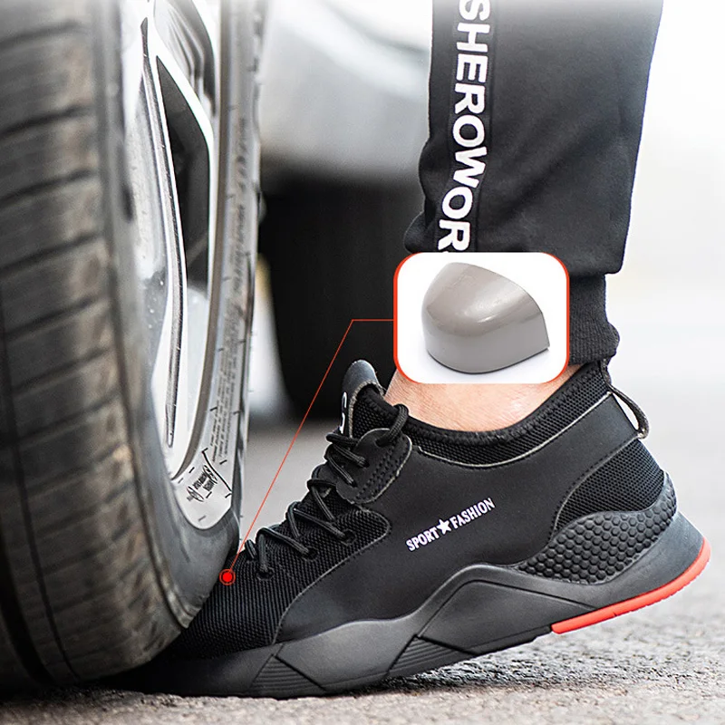 Zapatos de seguridad con punta de acero para hombre, botas para hombre, zapatillas informales transpirables para exteriores, botas de seguridad para el trabajo con perforación antigolpes - imagen 2