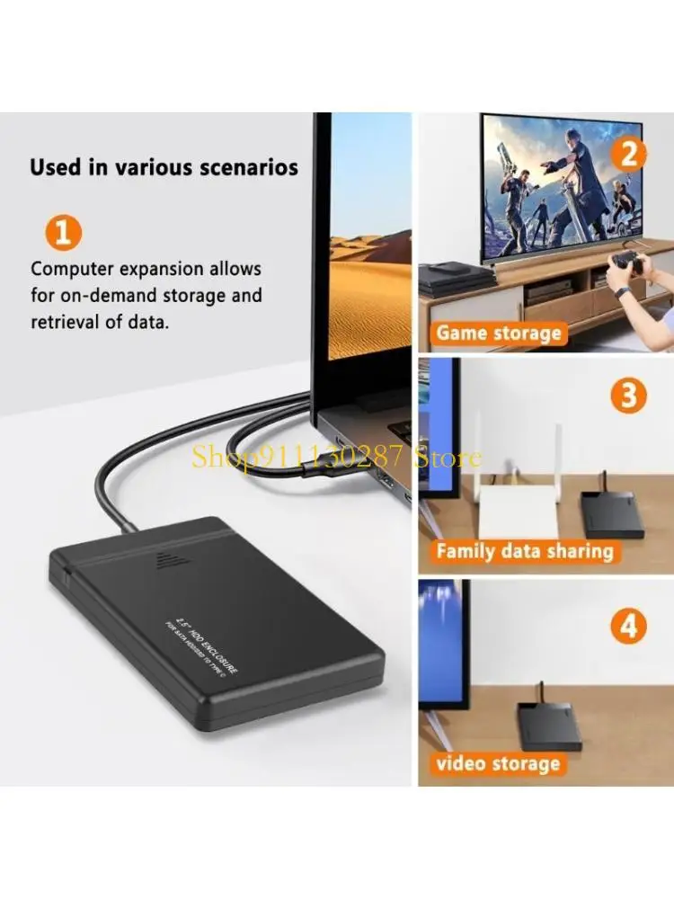 J1HC USB3.0/USB2.0/Tipo C Caja disco duro 2,5 pulgadas Caja disco duro