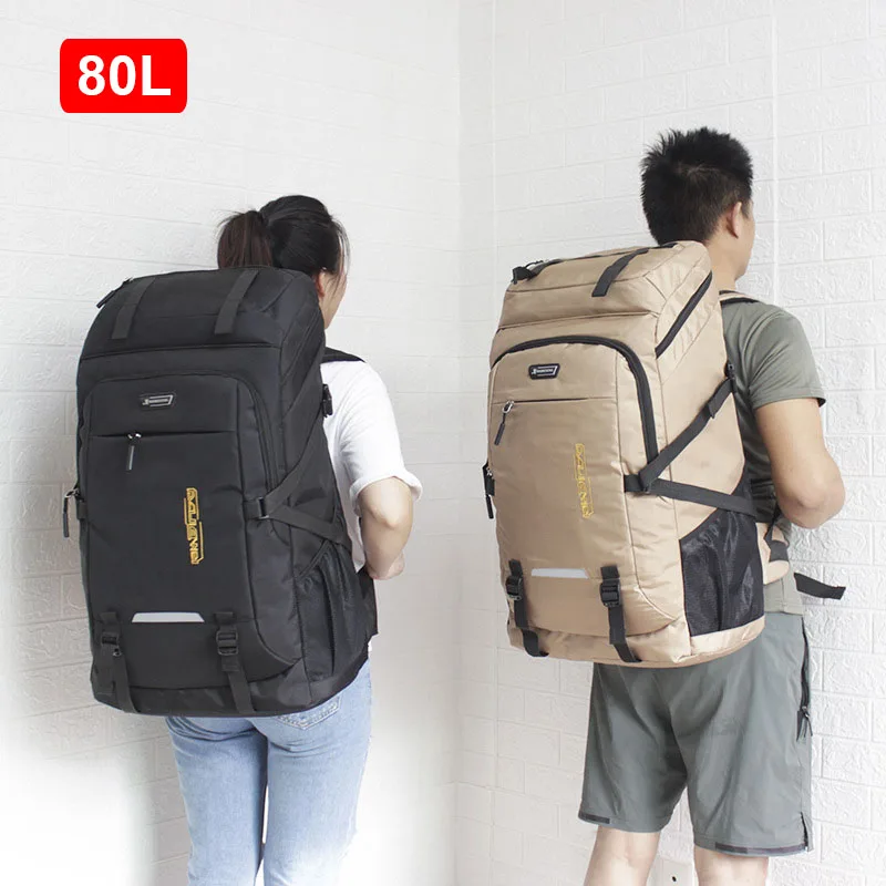 Mochila táctica de nailon de gran capacidad para hombre y mujer, Bolsa Escolar grande de 80L/50L para exteriores, Camping y senderismo - imagen 2