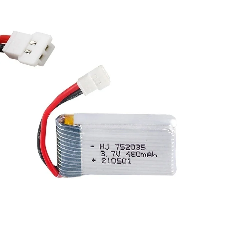 Batería H31 752035 Batería Lipo recargable de 3,7 V y 480mAh para H107 H31 KY101 E33C E33 recambios de drones RC batería de 3,7 V - imagen 5
