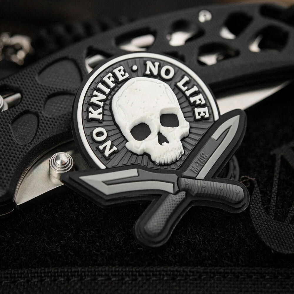 Insignia de moral sin cuchillo, brazalete con personalidad de PVC, militar, gancho y bucle, mochila al aire libre, parche de decoración para ropa, cosido - imagen 5